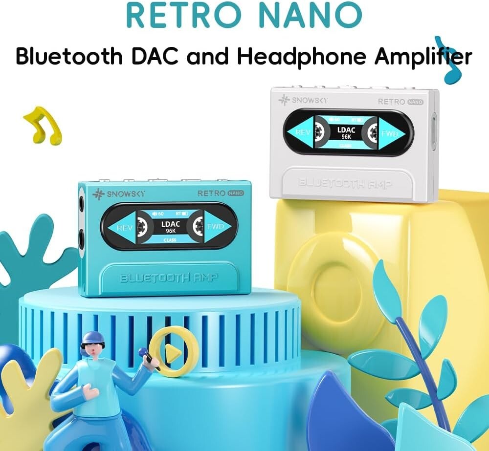 FiiO/Snowsky Retro Nano Bluetooth USB DAC AMP w/3.5mm & 4.4mm Output (Blue)