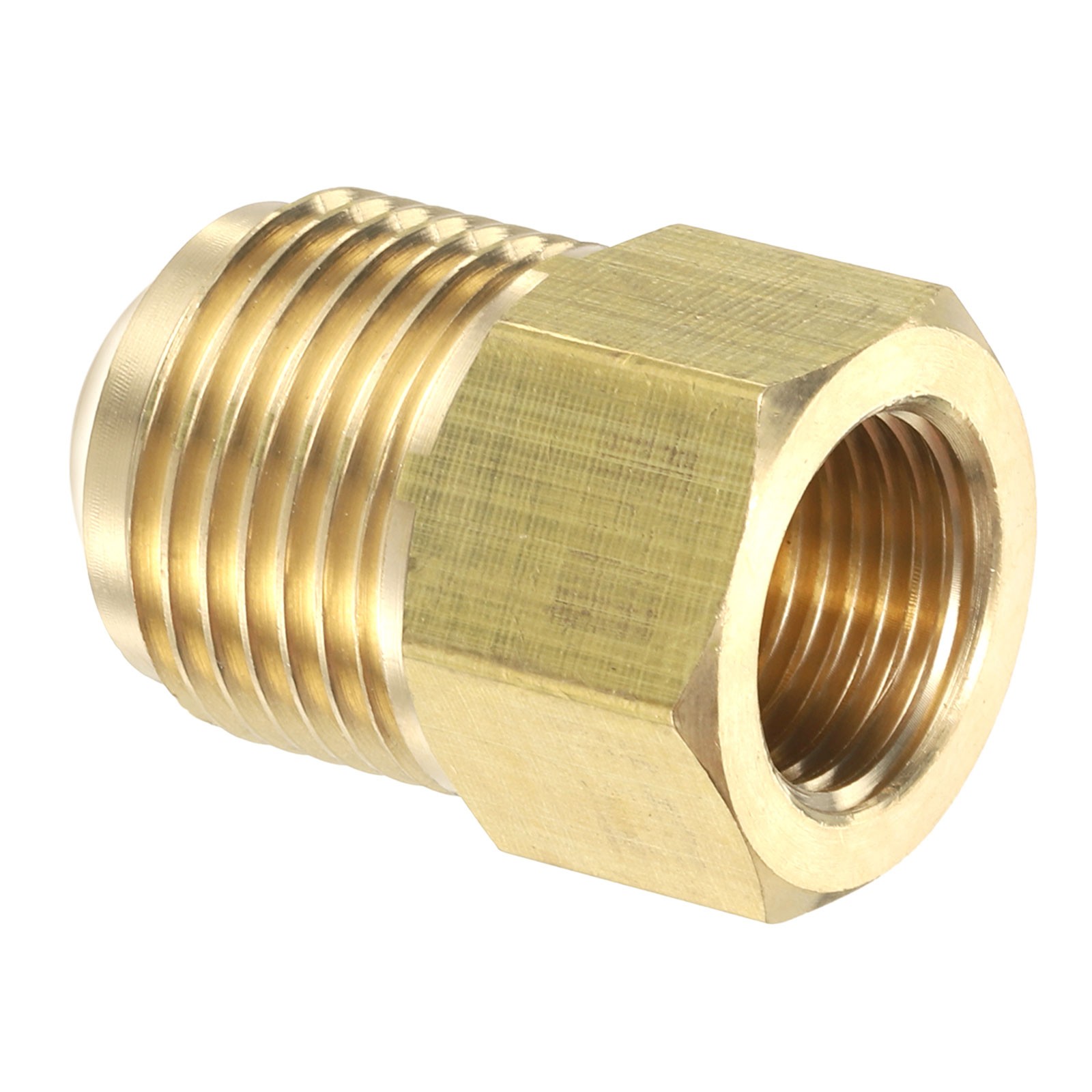 3/8" Female Flare x 5/8" Male Flare Connector Adapter Reducing Brass Tone