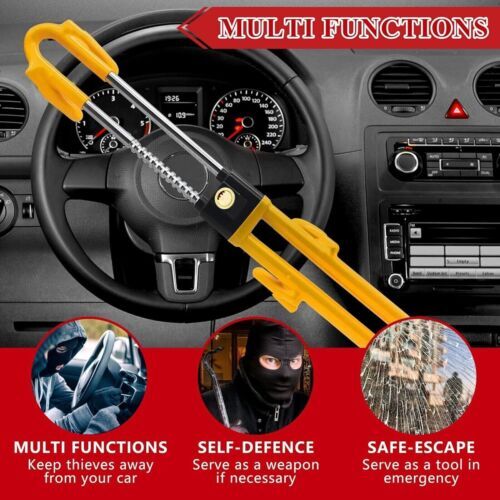 Universal Heavy Duty Steering Wheel Lock The Club Twin Hook Anti Theft Car