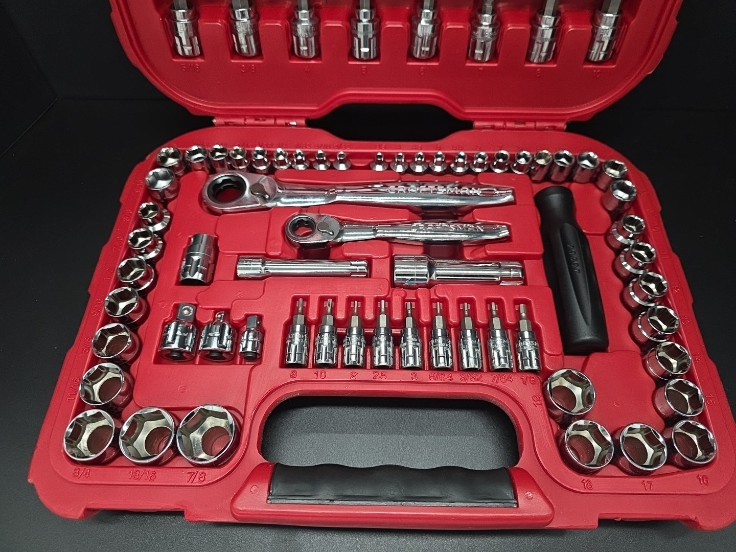 Craftsman Max Axess Pass Through Socket Set Metric & SAE 6pt Torx Hex 32820 80pc