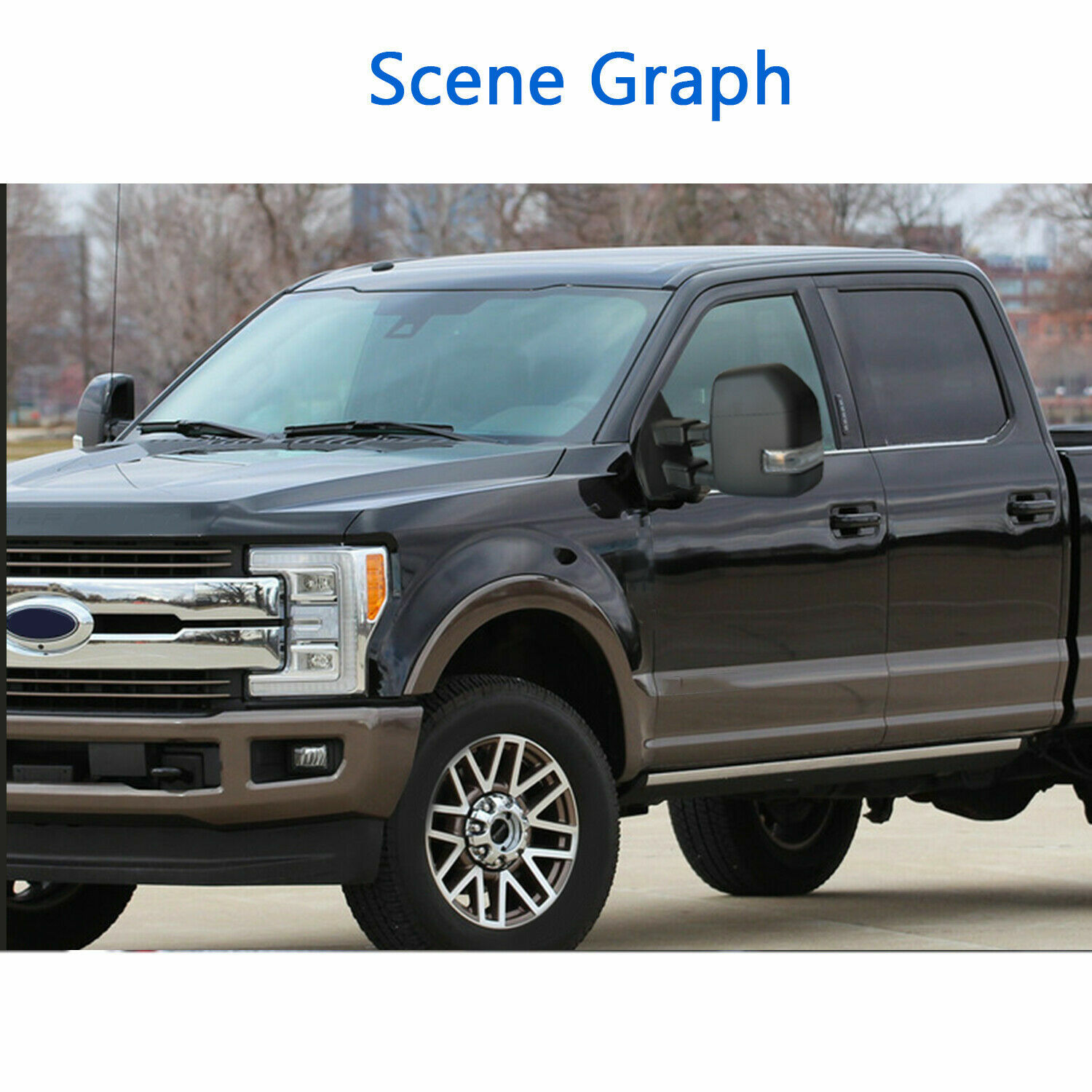 Pair Towing Mirrors For 2017-2020 Ford F-250 F350 Super Duty Power Heated Chrome