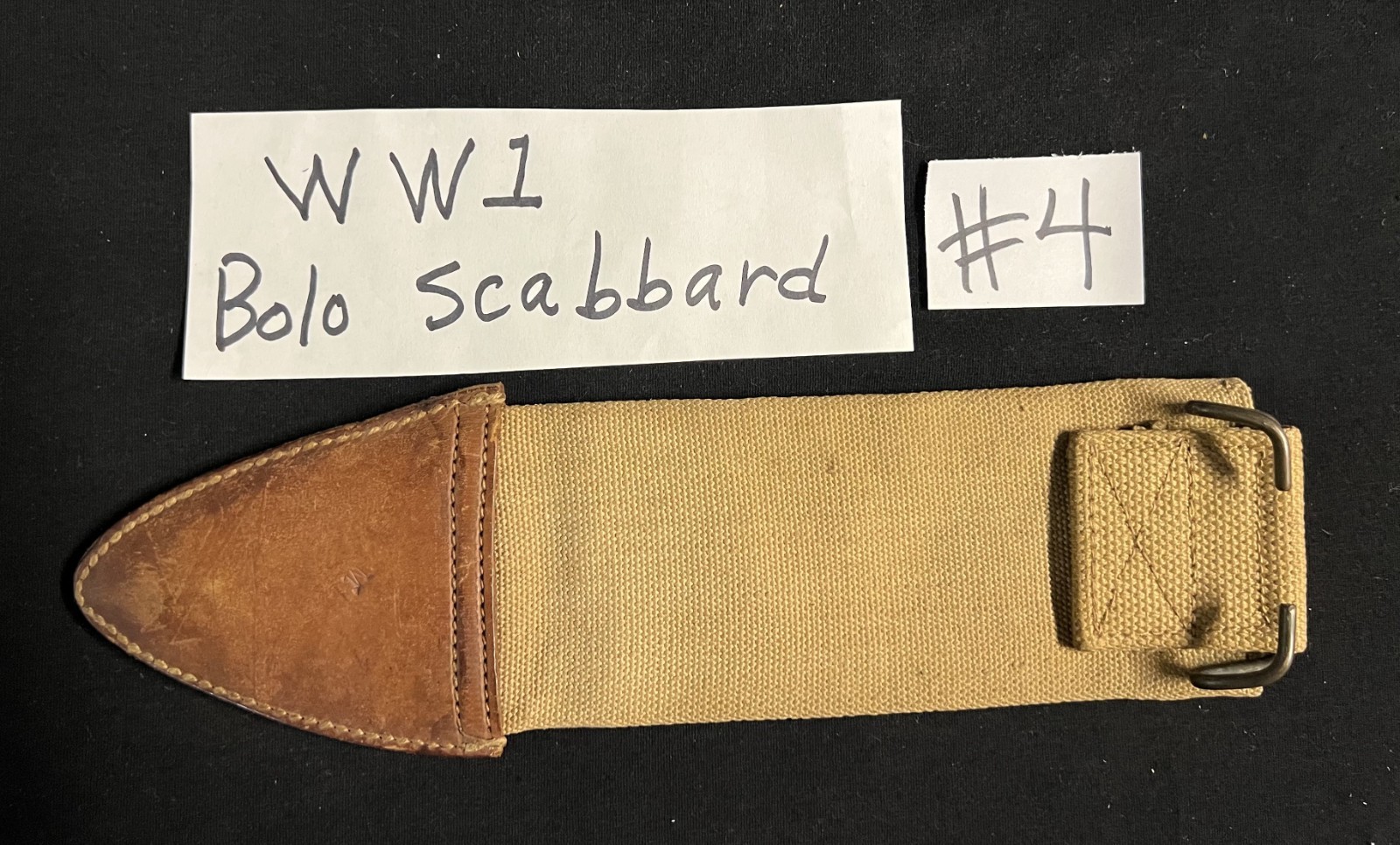 WWI US M1910 M1917 Bolo Fighting Knife Canvas Scabbard #4