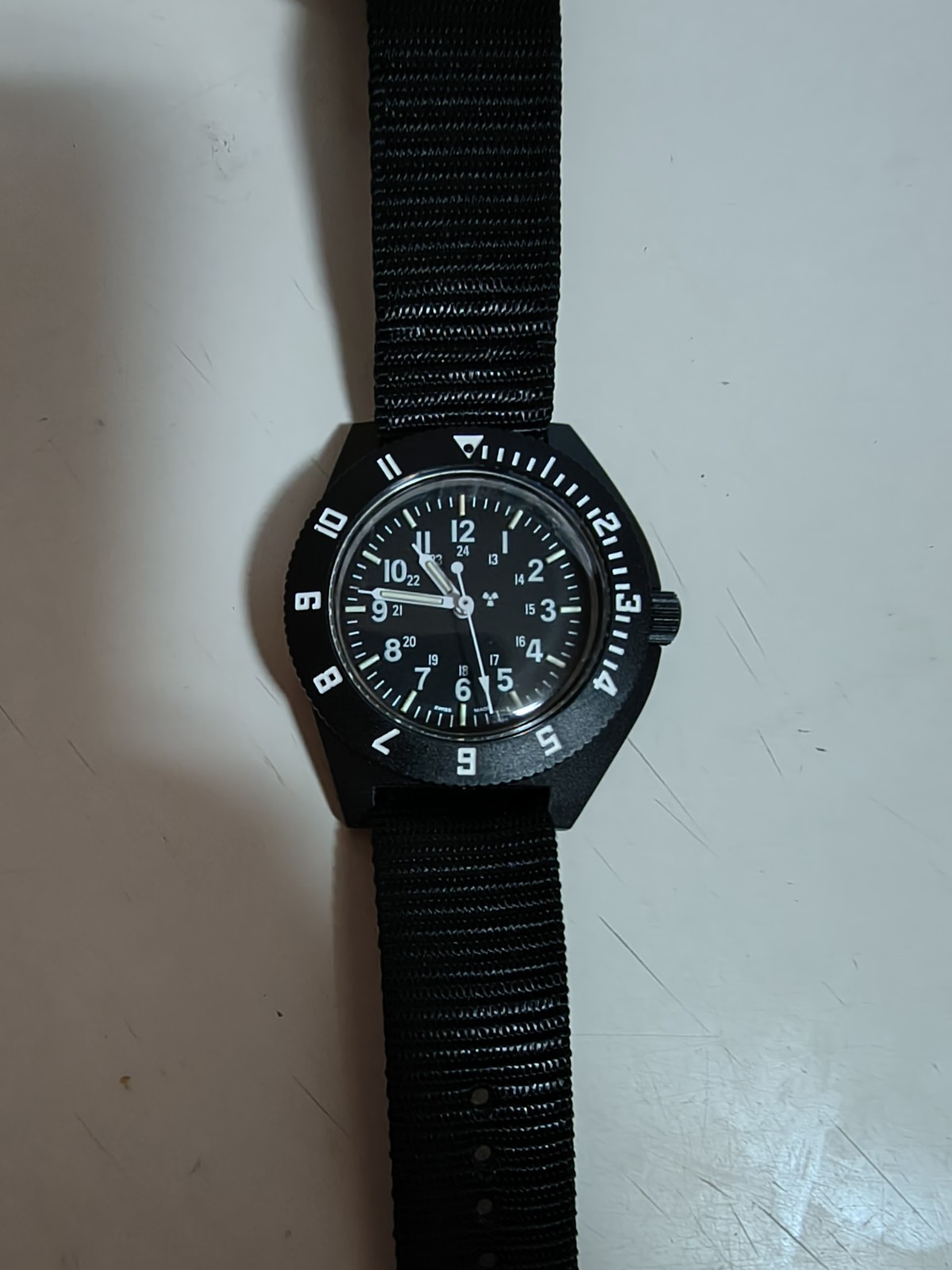 U.S.G.I. Pilot/Navigator Watch, Black, MIL-PRF-46374G, New Old Stock.