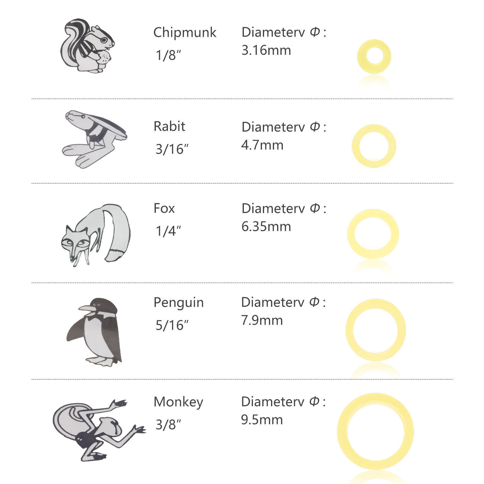 50Pcs/Pk Dental Orthodontic Elastics Braces Rubber Bands 3.5/5.0/6.5OZ