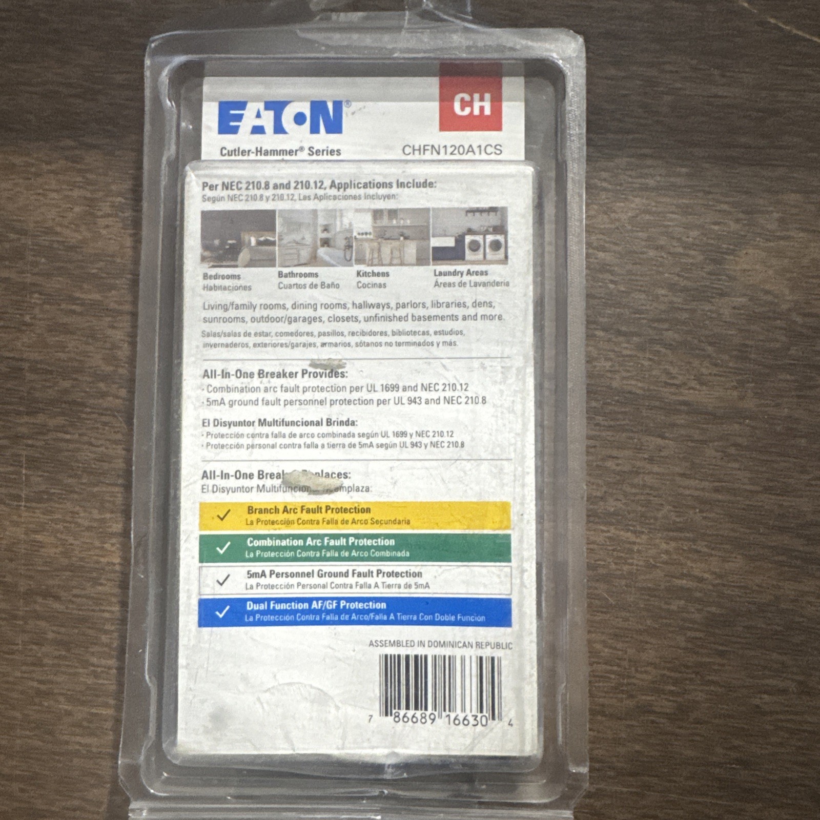 Eaton 20 Amp CUTLER HAMMER All in One AF/GF CH Breaker CHFN120A1CS