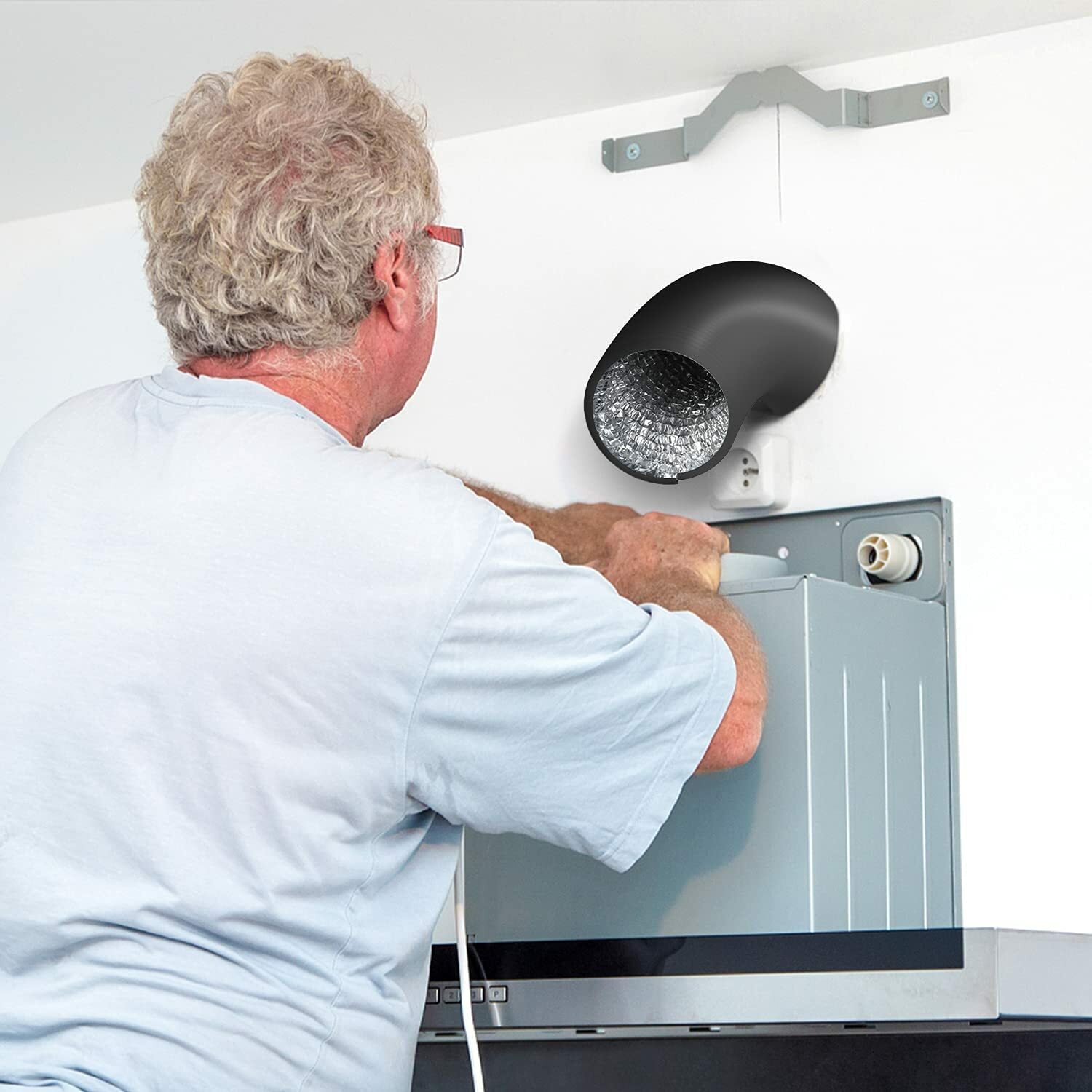 iPower Flexible 3/4/6/8 inch Aluminum Ducting Dryer Vent Hose for HVAC Exhaust