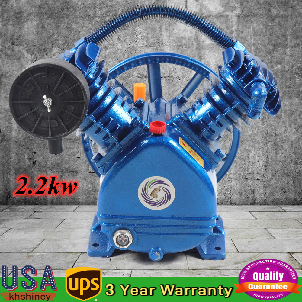 21CFM V Type Twin Cylinder 3HP Double Stage Air Compressor Pump Head 175PSI