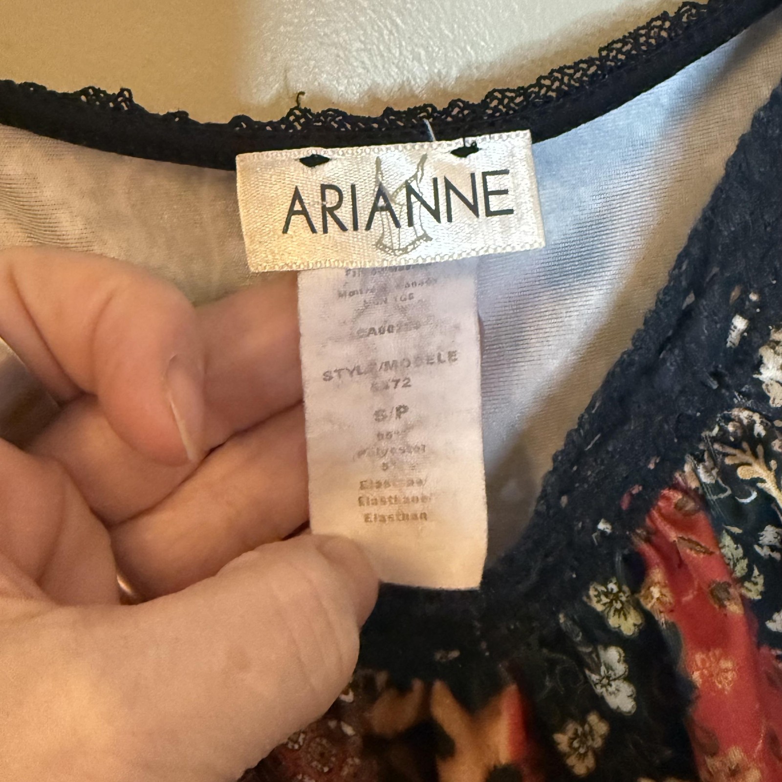 ARIANNE Tank Womens S Multicolor Patchwork Lined Jersey Polyester Spandex