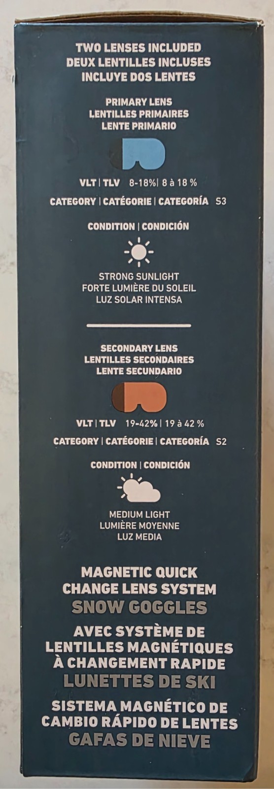 BLUESKY Adult Snow Goggles w/ Magnetic Quick Change Lens System, 2 Lenses, NIB