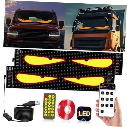 2PCS 13.7'' X 4'' Devil Eyes Light for Cars, Dynamic Big Led Eyes 13.7 X 4 Inch