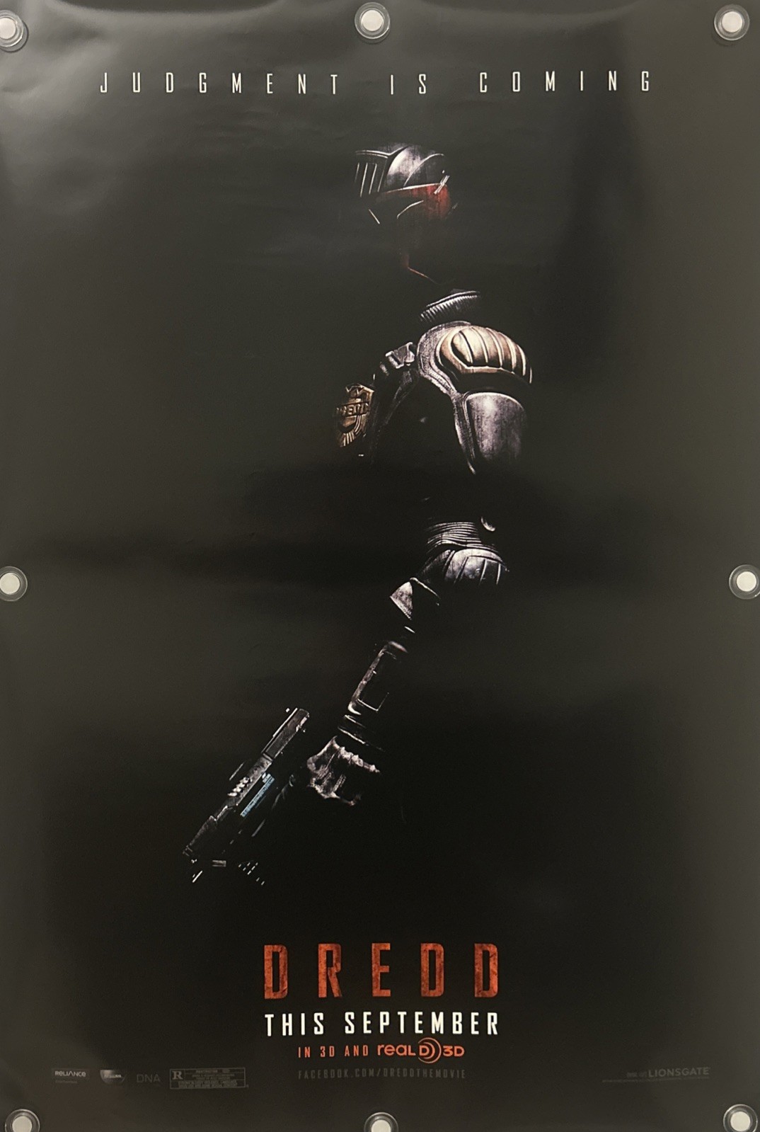 DREDD Original One Sheet Movie Poster - 2012 - VERY RARE!