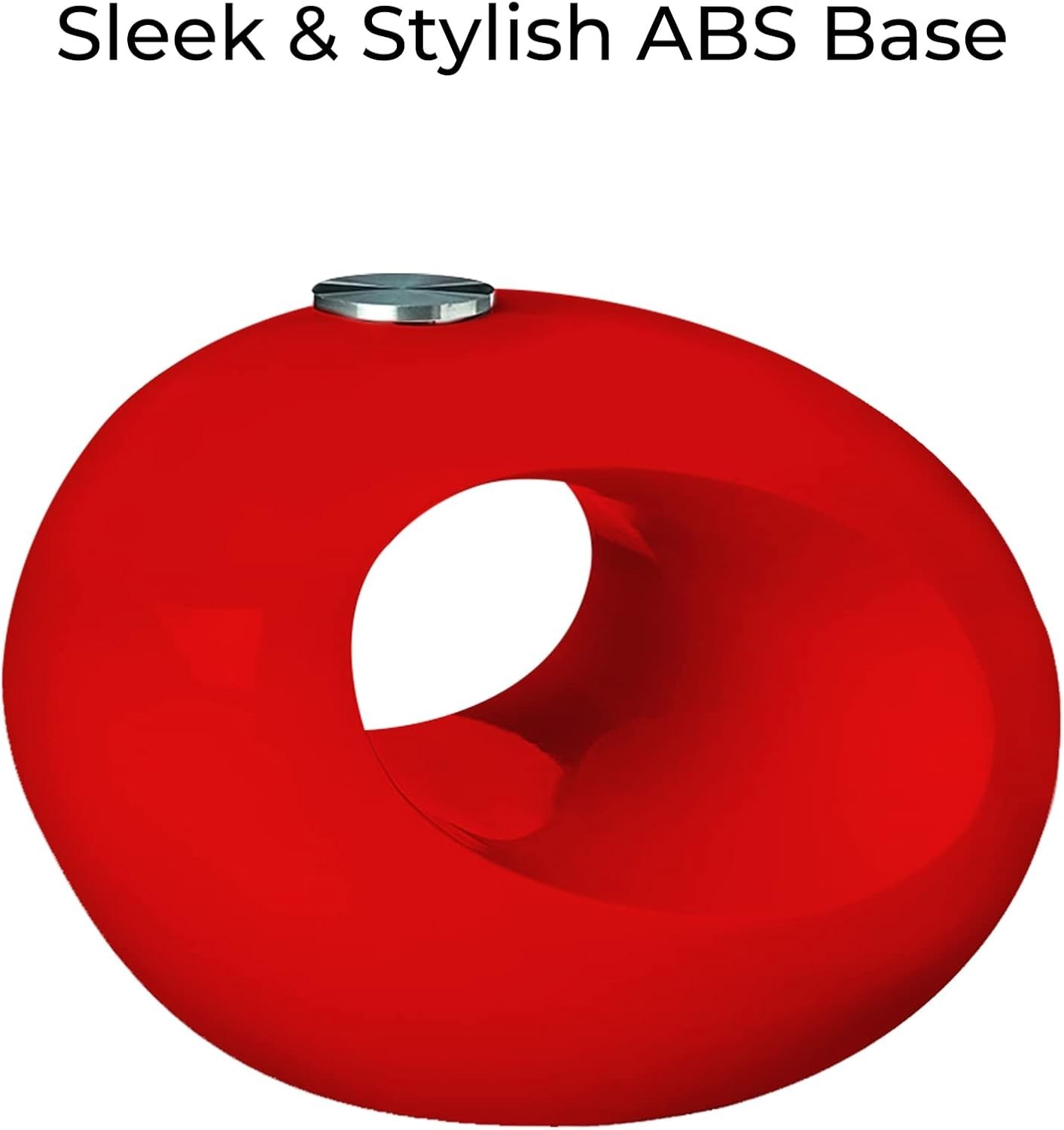 Red High Gloss Coffee Table 10mm Tempered Glass Flat, Top Oval Modern Base