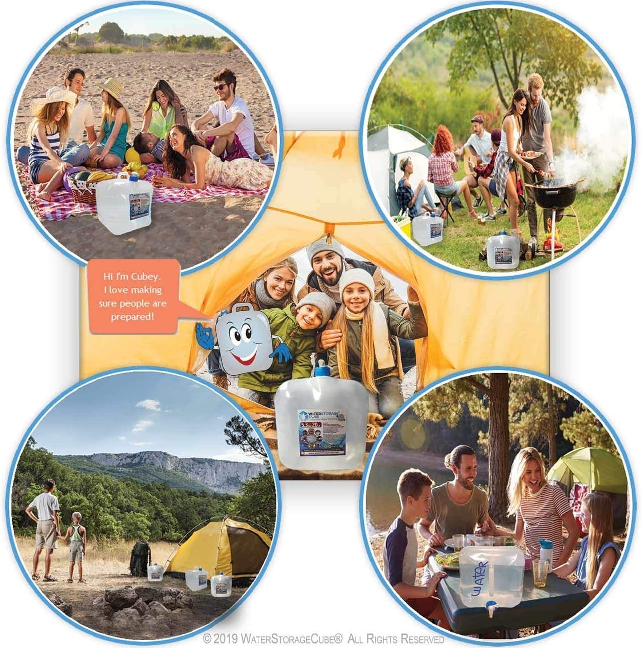 BPA Free Collapsible Water Container with Spigot, Camping Water Storage Carri...