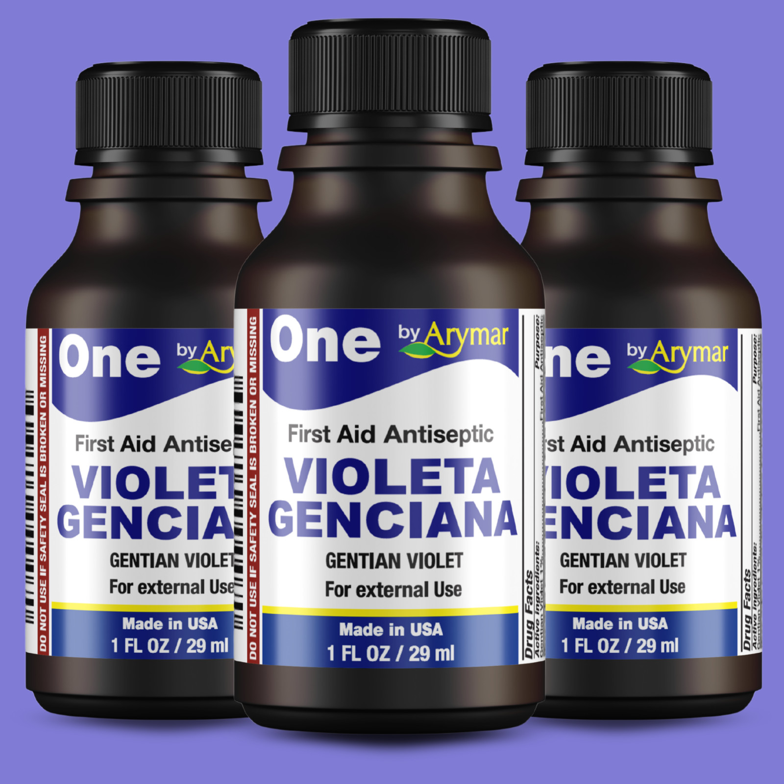 Arymar Violeta Genciana First Aid Antiseptic for Wounds, 1 fl oz (3-Pack)