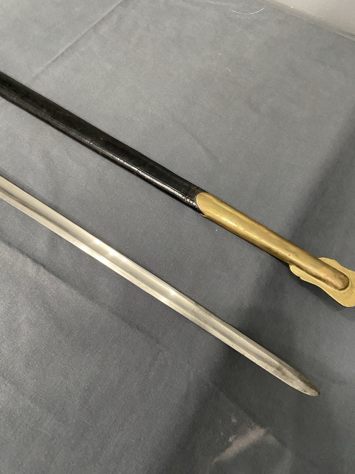 Original Early CIVIL WAR Ames M1840 NCO Sword 1862 w/Repro Leather Scabbard