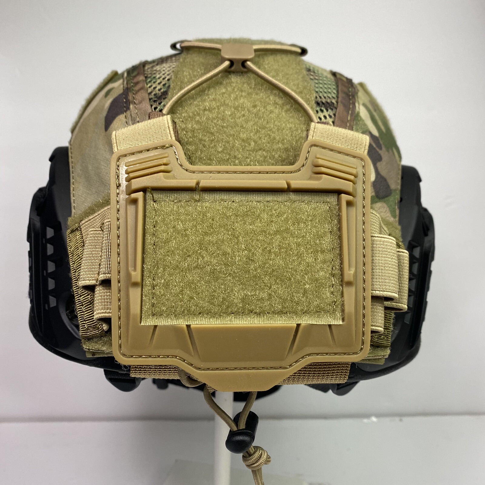 Large OCP MULTICAM ACH MICH ECH HELMET COVER w/ COUNTERWEIGHT POUCH HYBRID MESH