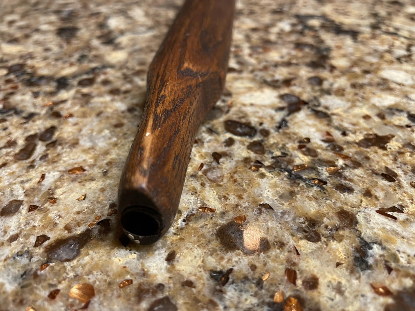 RARE & COMPLETE BRONZE PIPE “smoke” TOMAHAWK WITH DOVETAILED STEEL BIT