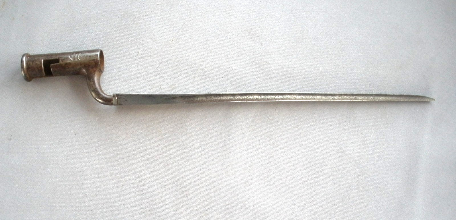 Brown Bess socket bayonet marked "KWA" (Ketland, Walker & Allport) engraved N 16