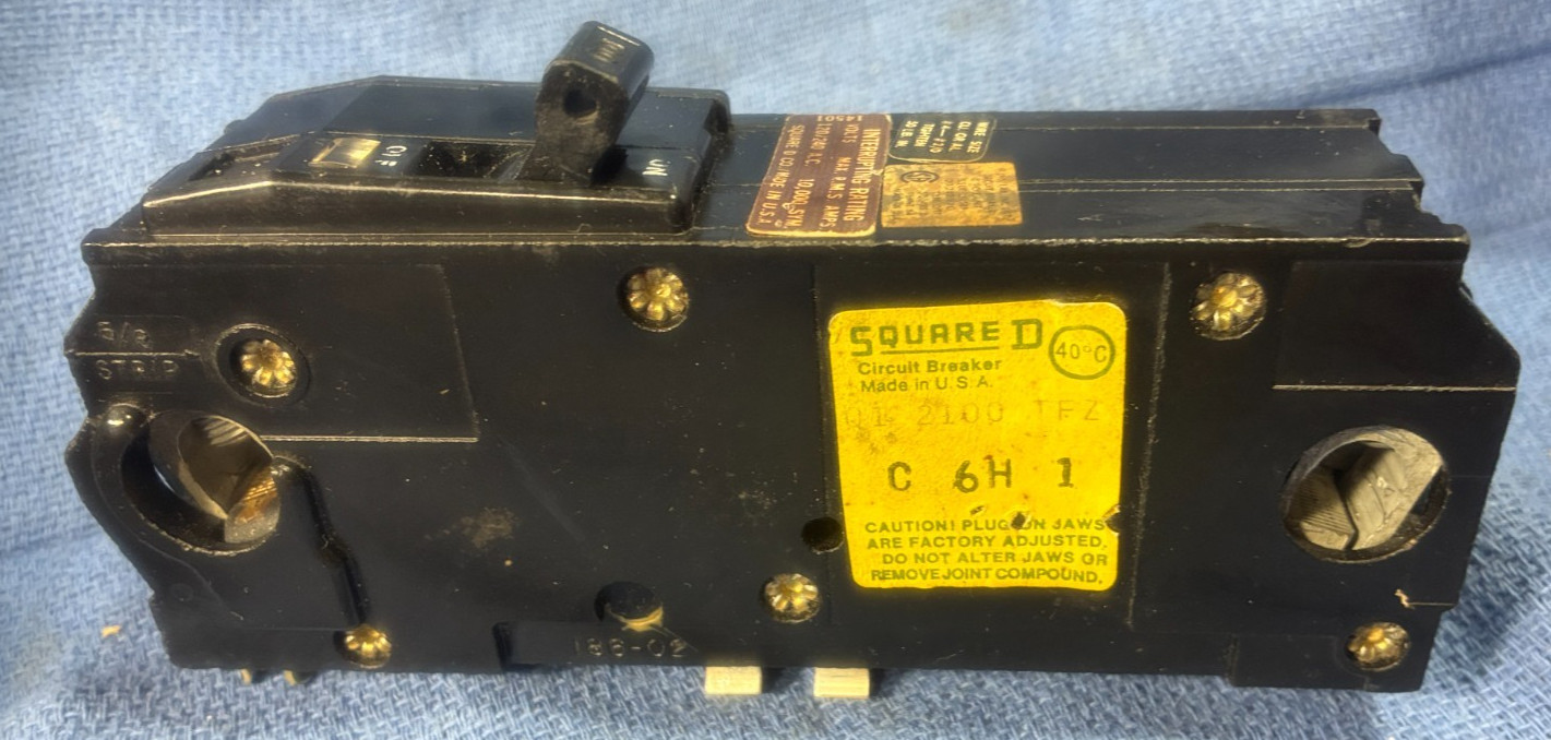 SQUARE D Q1 2100 TF  Z 100 Amp 2 Pole TOP FEED MAIN CIRCUIT BREAKER Type QITF