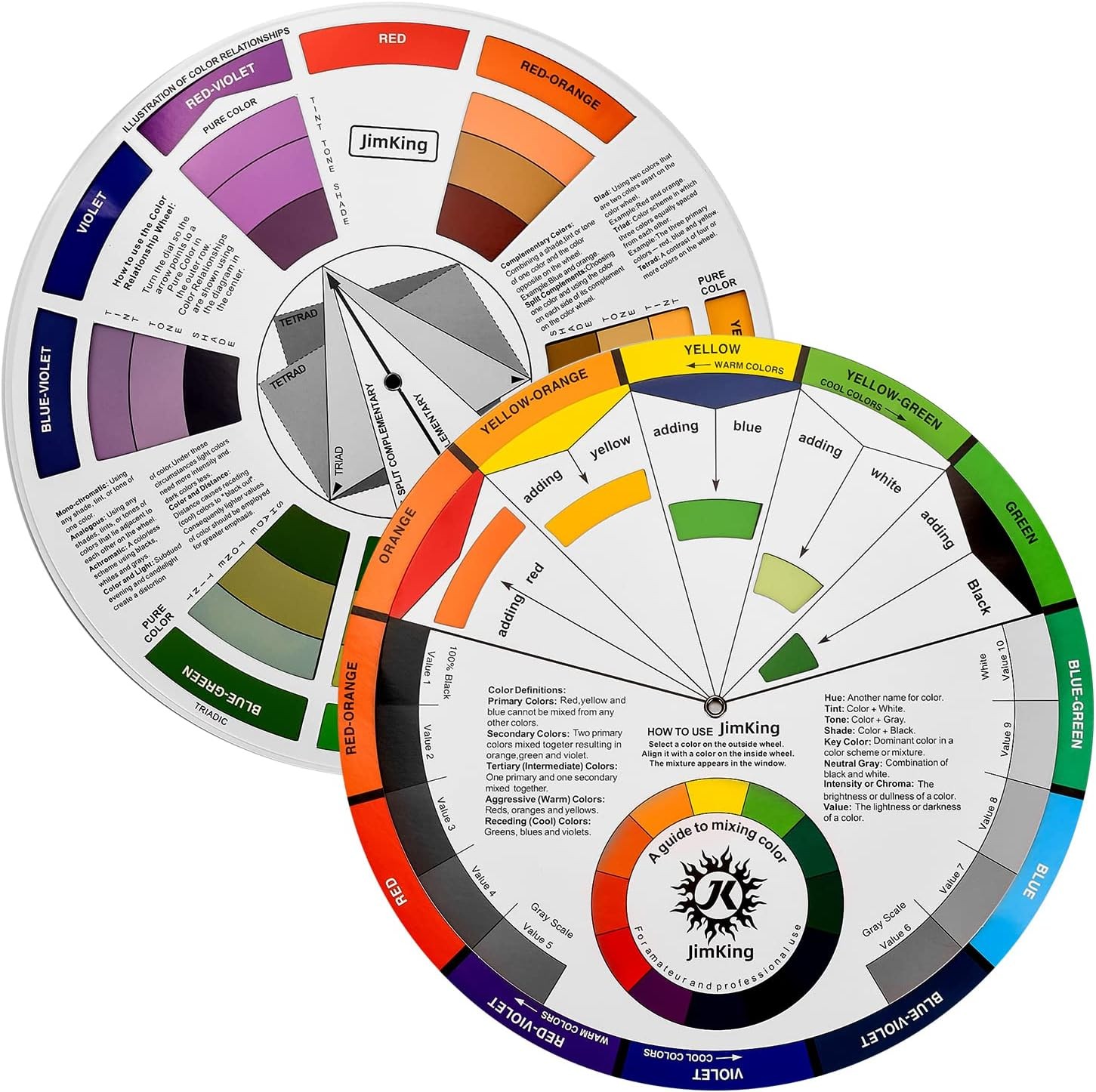 JimKing Creative Color Wheel, Paint Mixing 9.9 x inches, mutil color