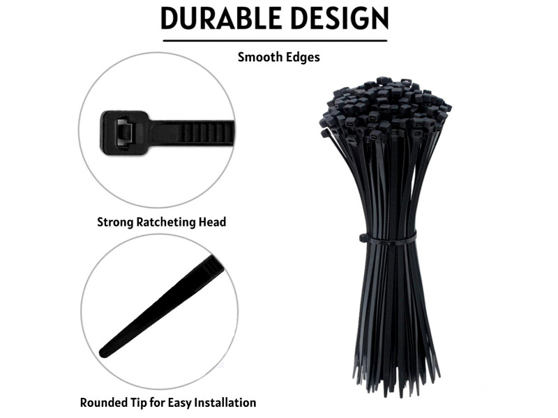 100 BLACK CABLE ZIP TIES Heavy Duty UV Resistant UL 4 6 8 10 12 15 18 24" & 36"