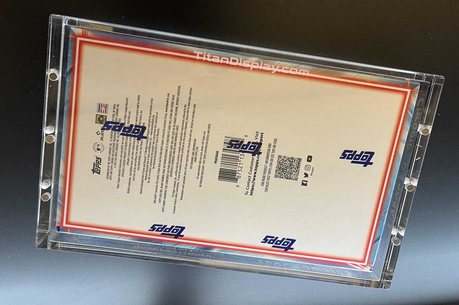 Acrylic Display Case Magnetic FITS 2024 Topps Chrome Update Baseball Hobby Box