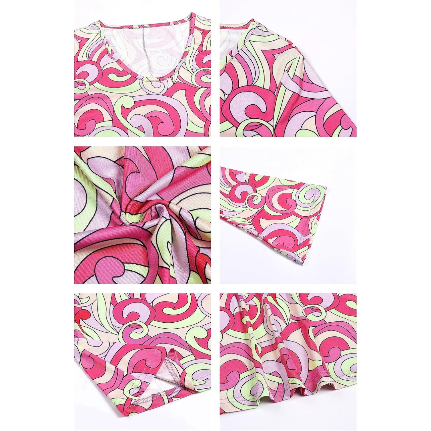 XXL Size 60s 70s Disco Outfit Hippie Costume Women, 1970 Style Clothes Dress