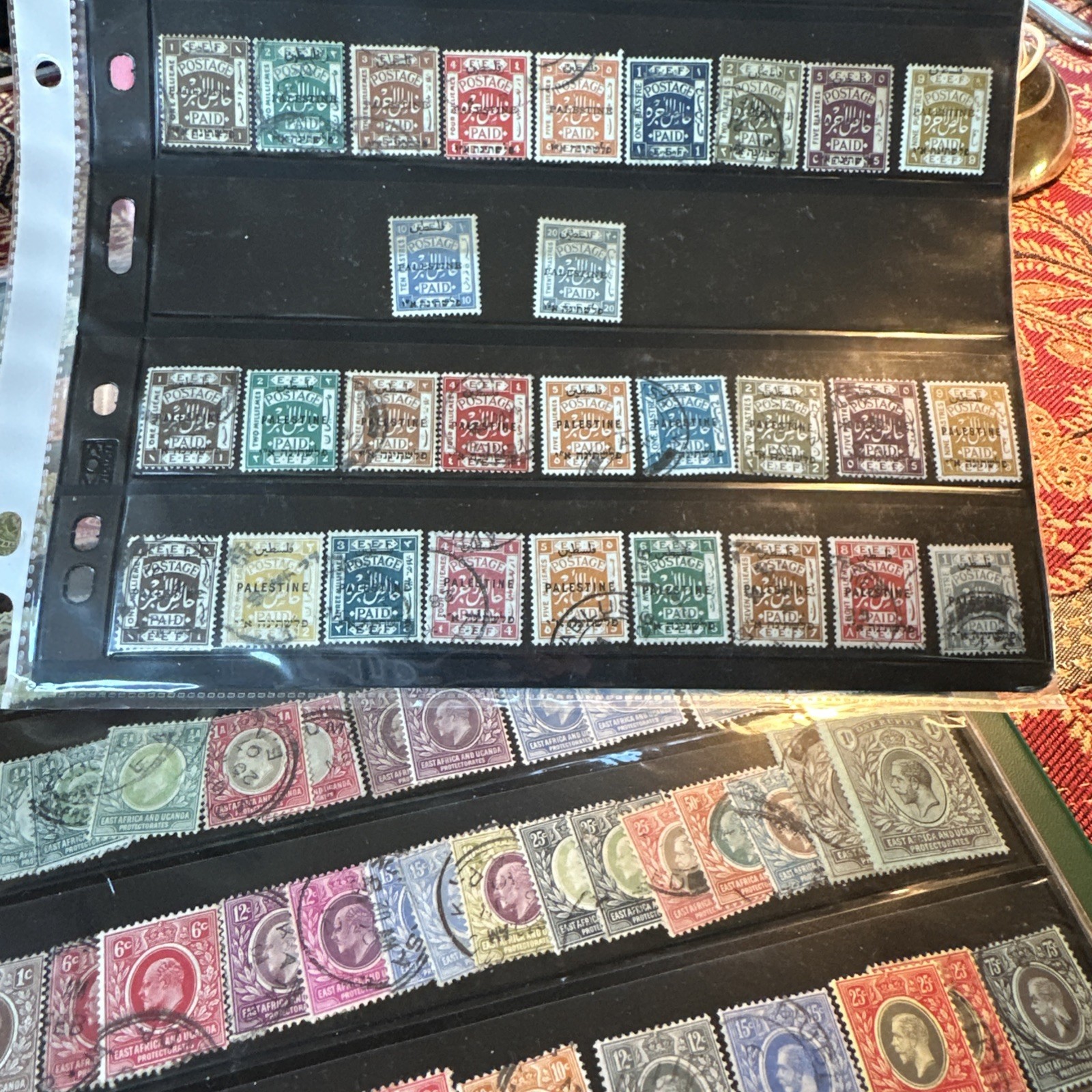 PALESTINE COLLECTION #1-J20 (British Mandate) 1918- 97 Stamps, 2 Pages Photos