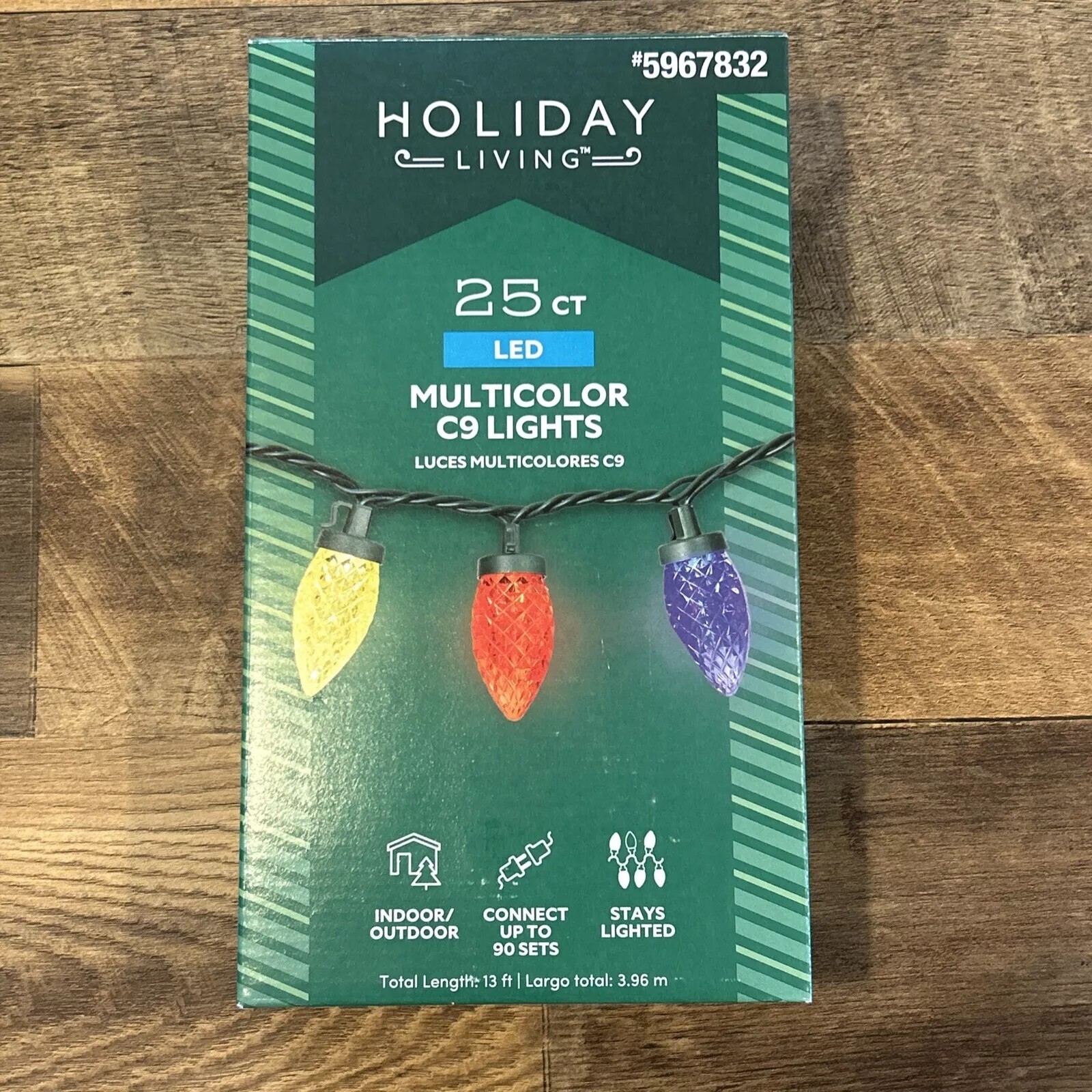 Holiday Living 25 Count LED Multicolor C9 Lights 12 Ft Light Length New 5967832