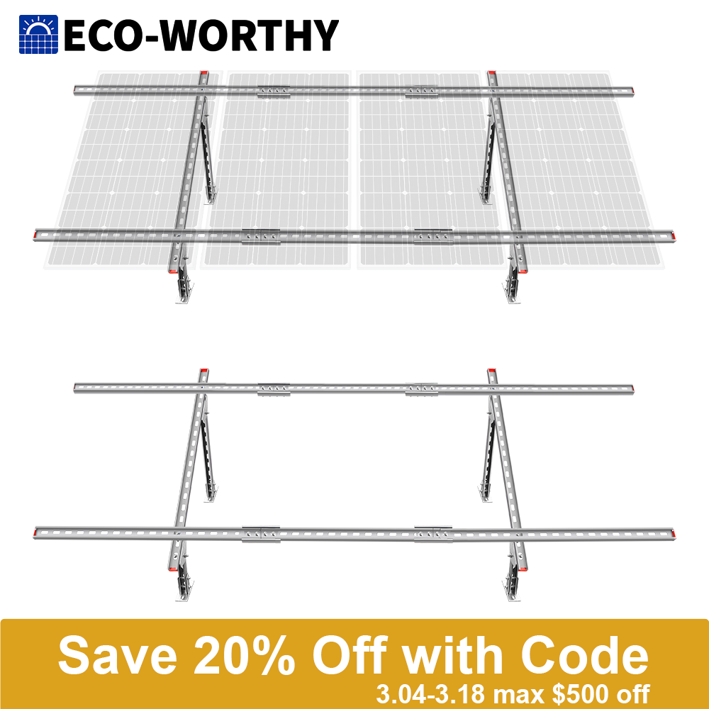 ECO-WORTHY Adjustable Solar Panel Mounting Brackets Kit System for 4PCS Panels