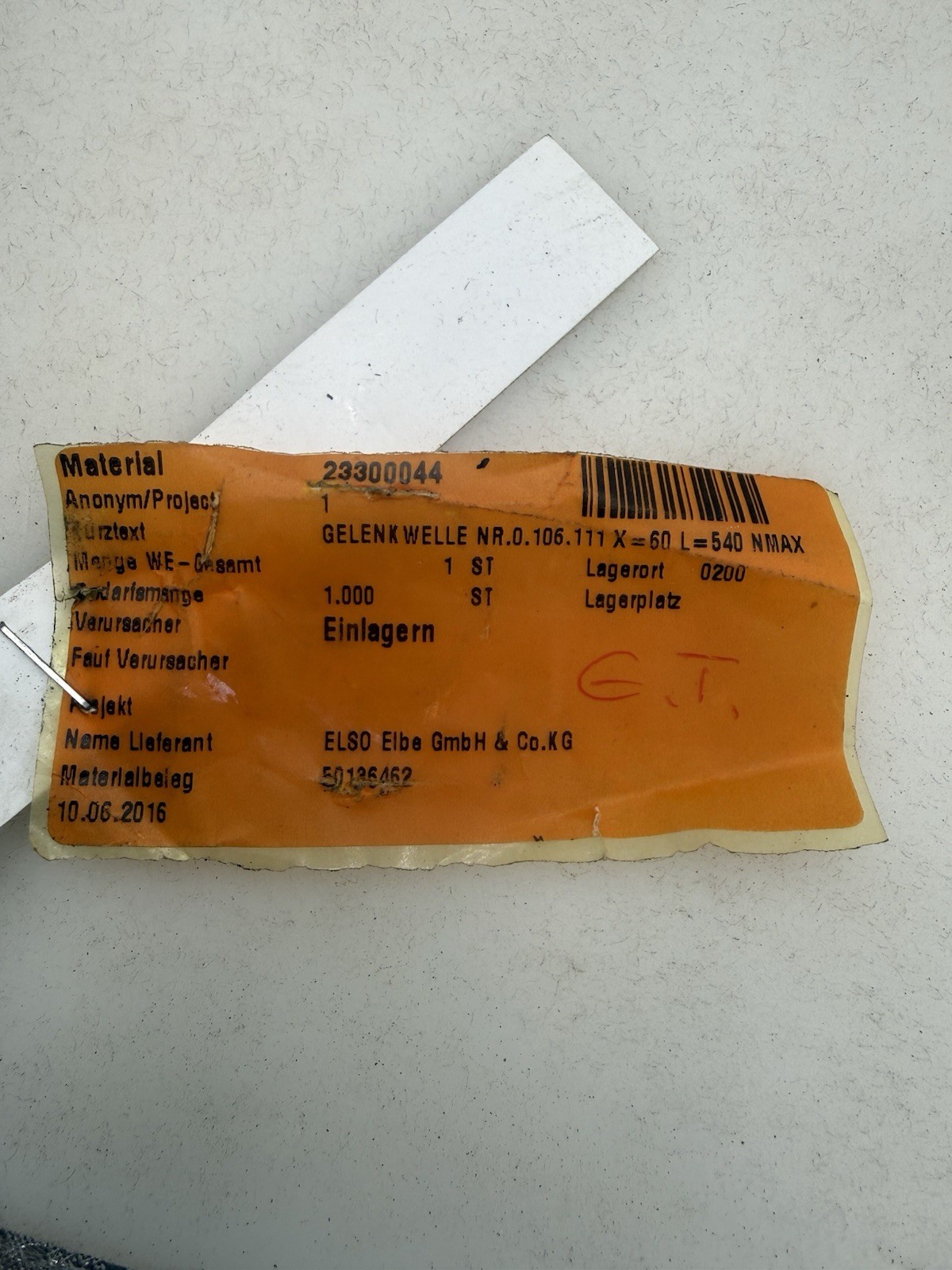 Elbe Elso Gelenke 0.106.111 Universal Cardan PTO Drive Shaft W/540mm Ext NEW OEM