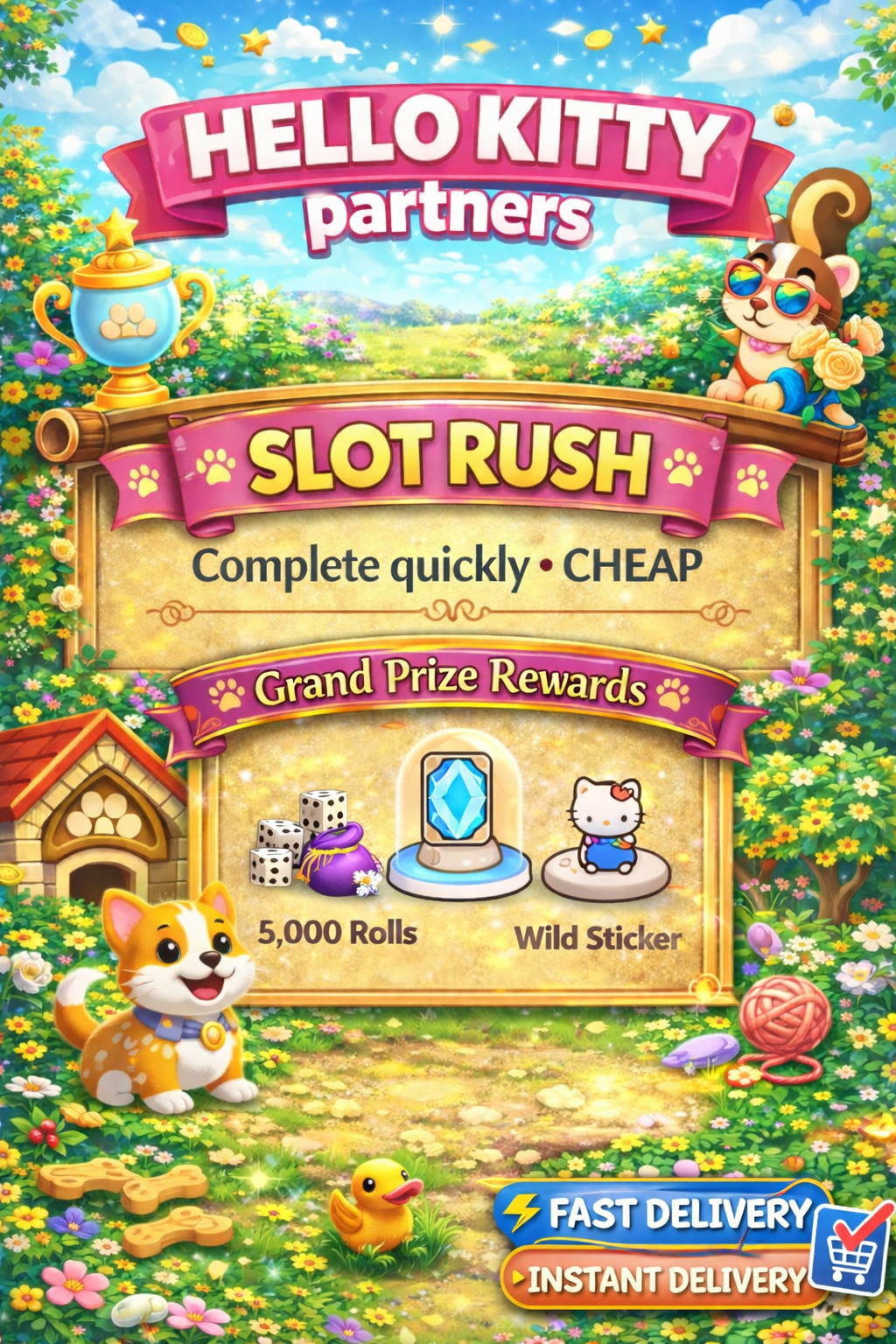 Monopoly Partner Event Go ⚡Hello Kitty Partner⚡6 hours Max full carry 80k 🔥