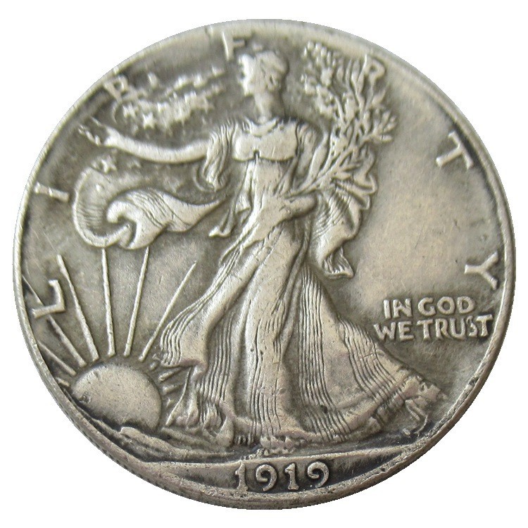 Bulk Lot of 3 1917-1919-S Half Dollar Walking Statue of Liberty Silver Coin