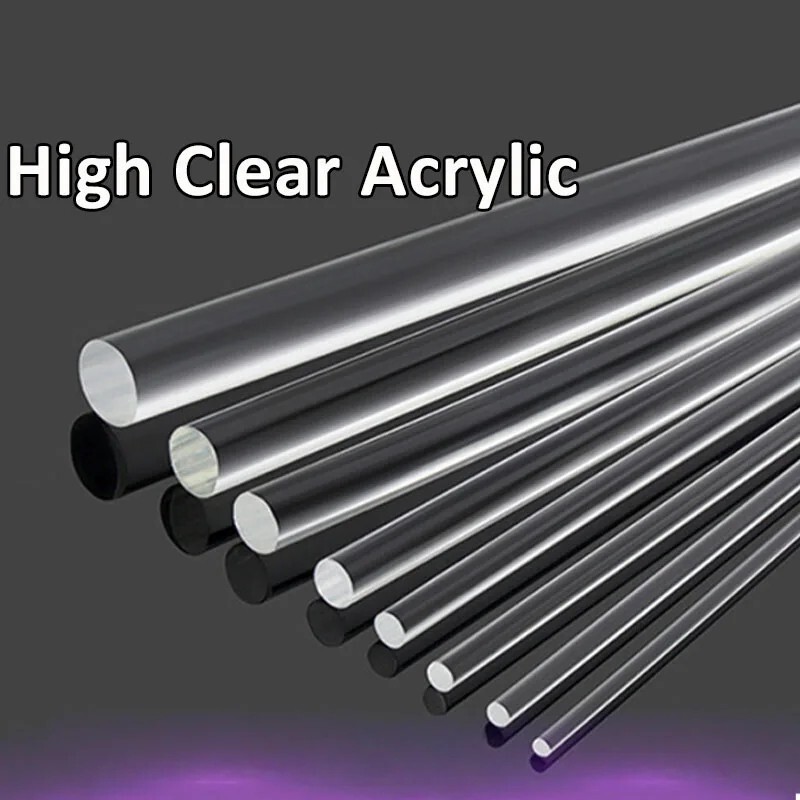 Clear Acrylic Plexiglass Perspex Φ 2mm-100m Round Rod Solid Bar 100mm-500mm Long
