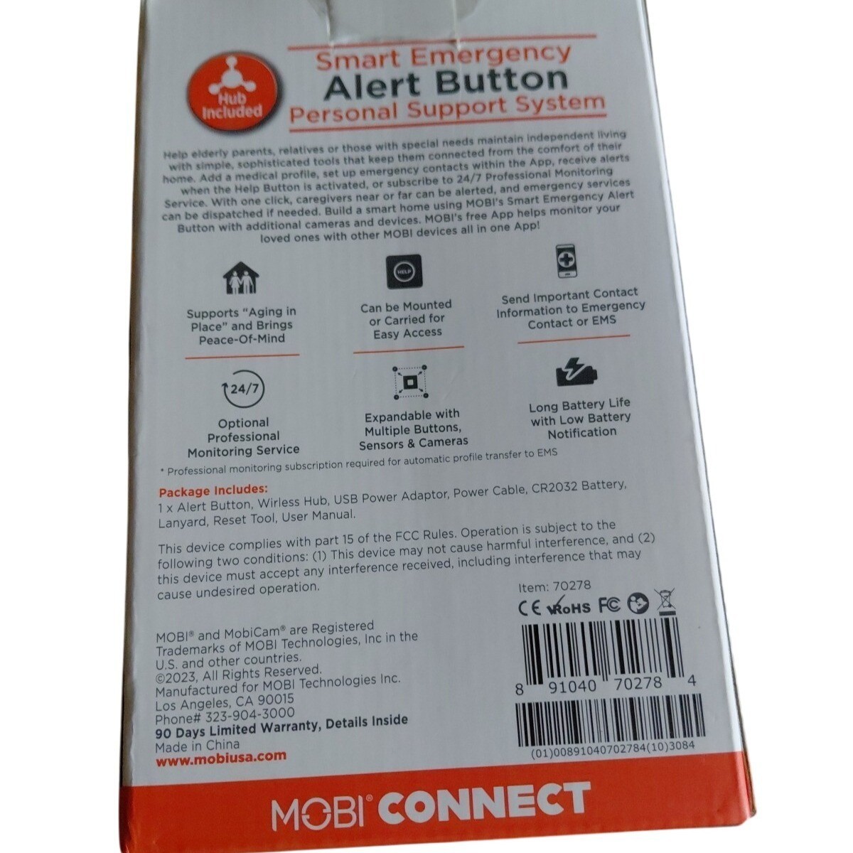 MOBI Smart Emergency Alert Button Personal Support System 70278