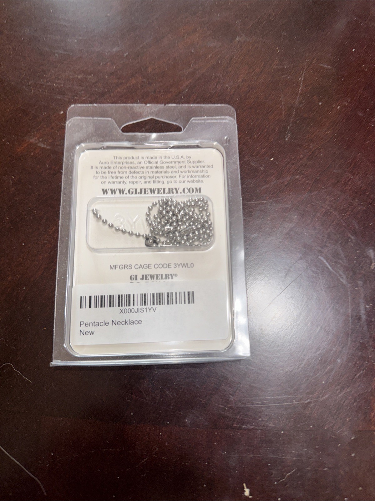 Genuine GI JEWELRY U.S Military WICCA PENTACLE PENDANT Halloween Witch Necklace