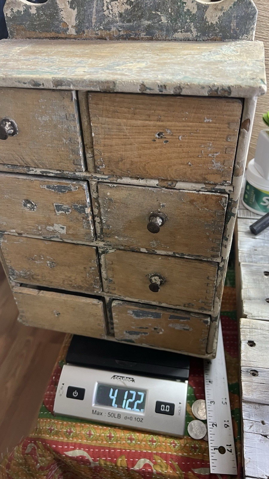 ANTIQUE VINTAGE WOODEN 8 DRAWER SPICE CABINET APOTHECARY CHEST HANDMADE AS IS 🤎