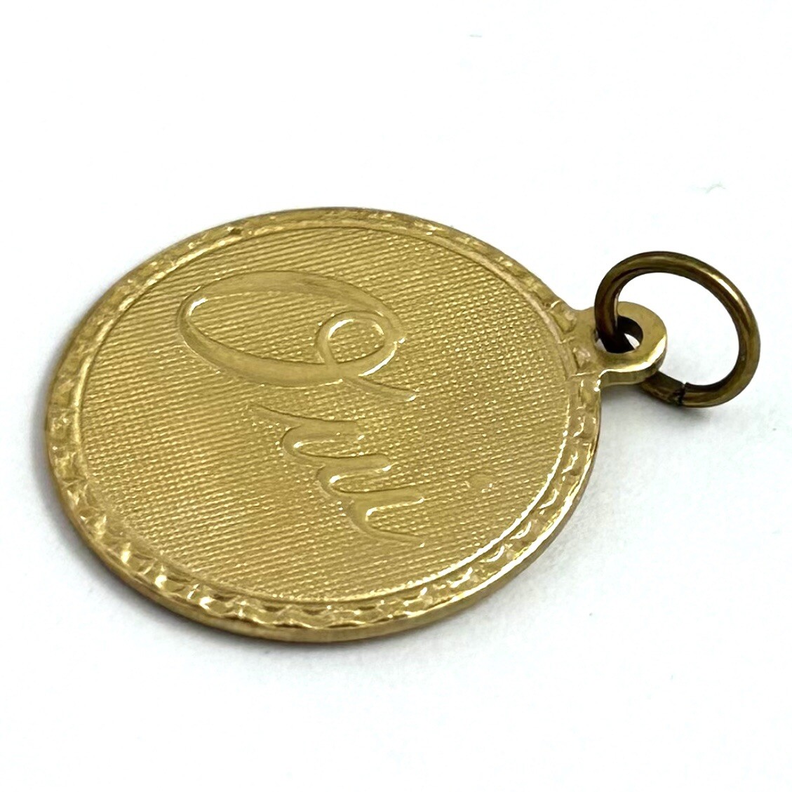 Vintage French Oui Charm Yes Necklace Pendant Brass Metal Jewelry