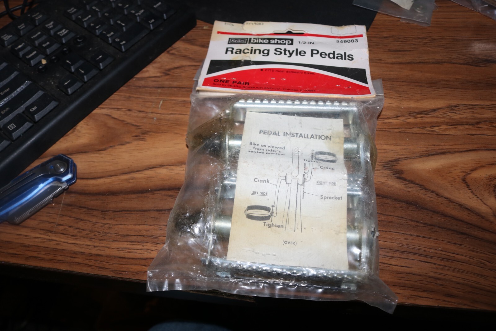 NOS Vintage PAIR Sears Bike shop bicycle racing style pedals 1/2 "