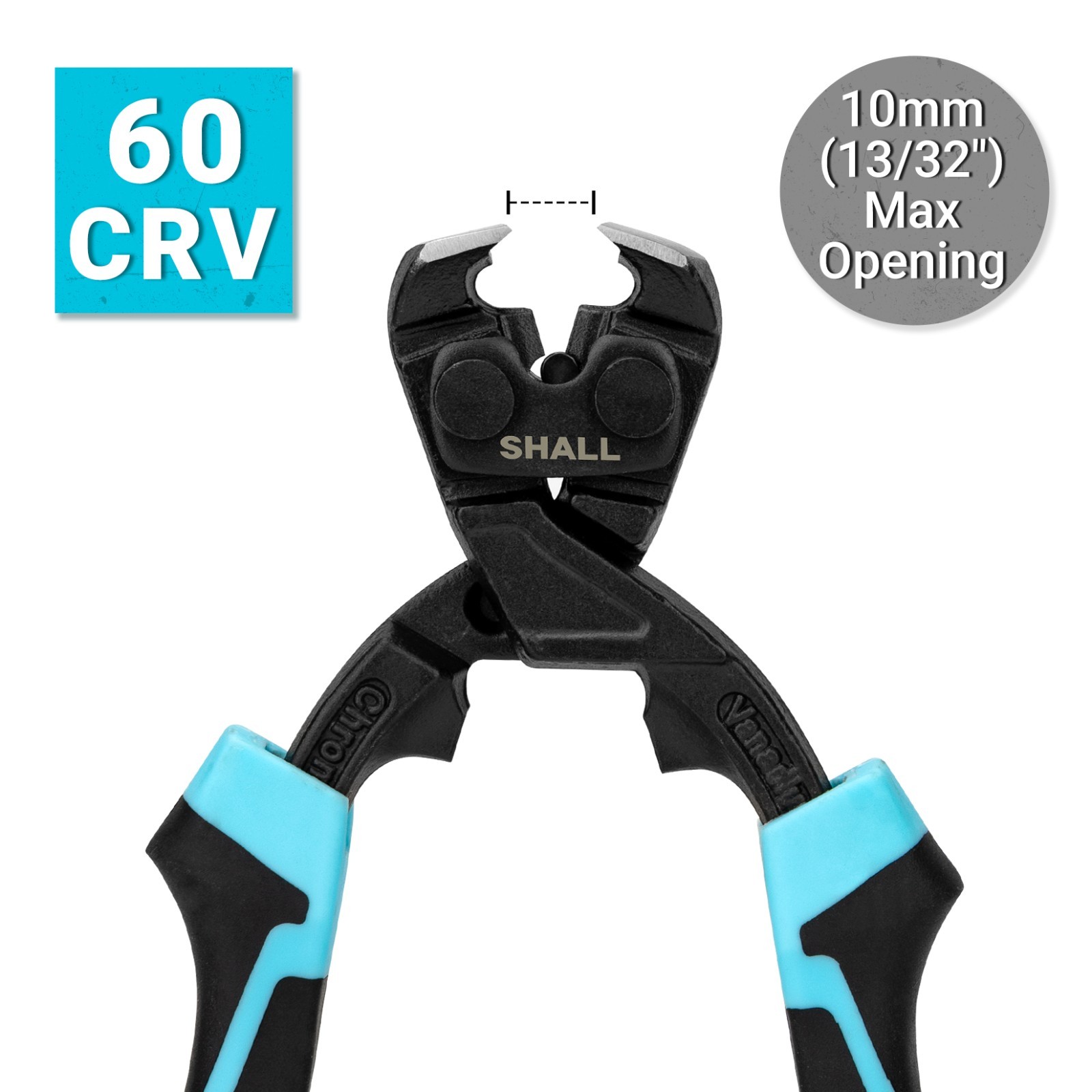 SHALL 8-Inch Nail Puller, 8" End Cutting Pliers, Two-Color Ergonomic Handle