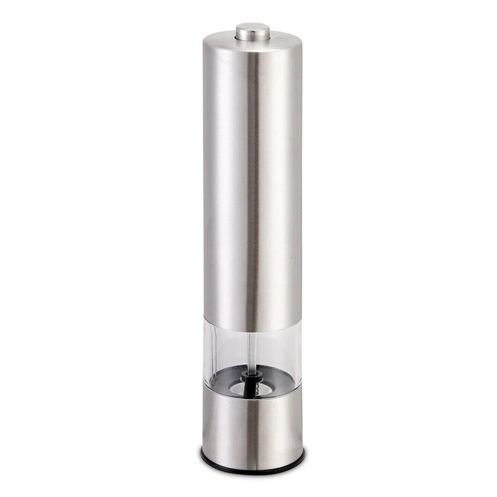 2pcs Electric Salt Pepper Grinder Mill Shakers Set Adjustable Stainless Steel