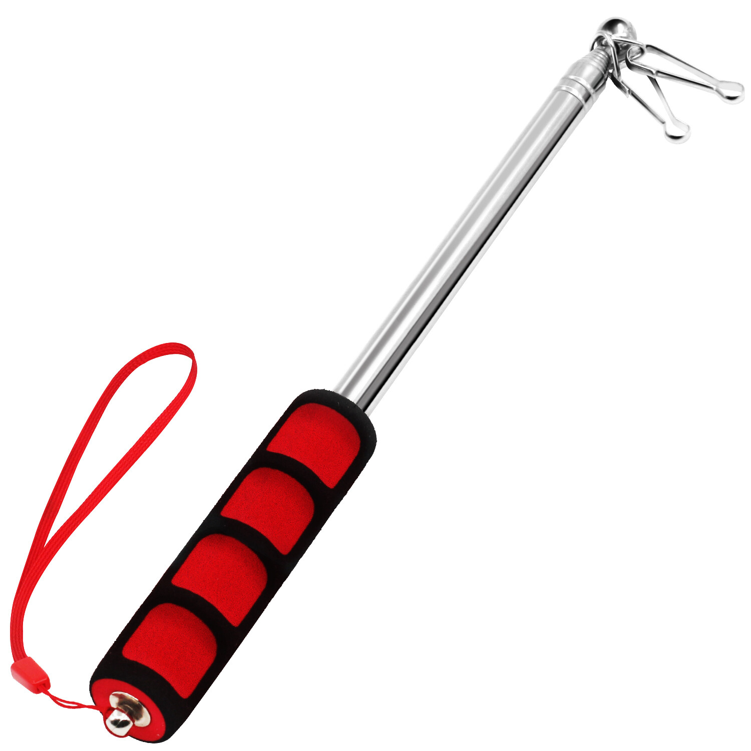 Anley 5 Ft Red Telescopic Handheld Flagpoles - Extendable Collapsable Flag Pole