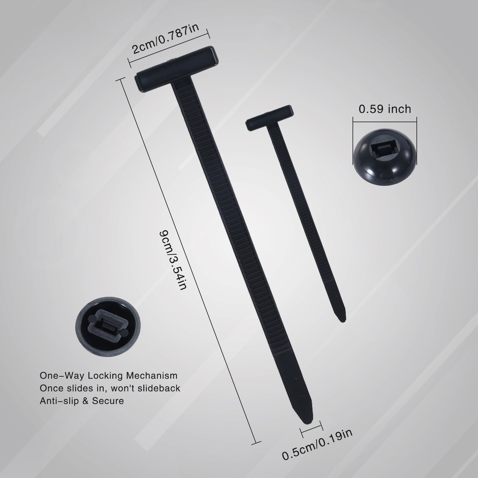 50pcs Nylon Universal Cable Tie Buckle Heavy Duty Self-Locking Free Ship