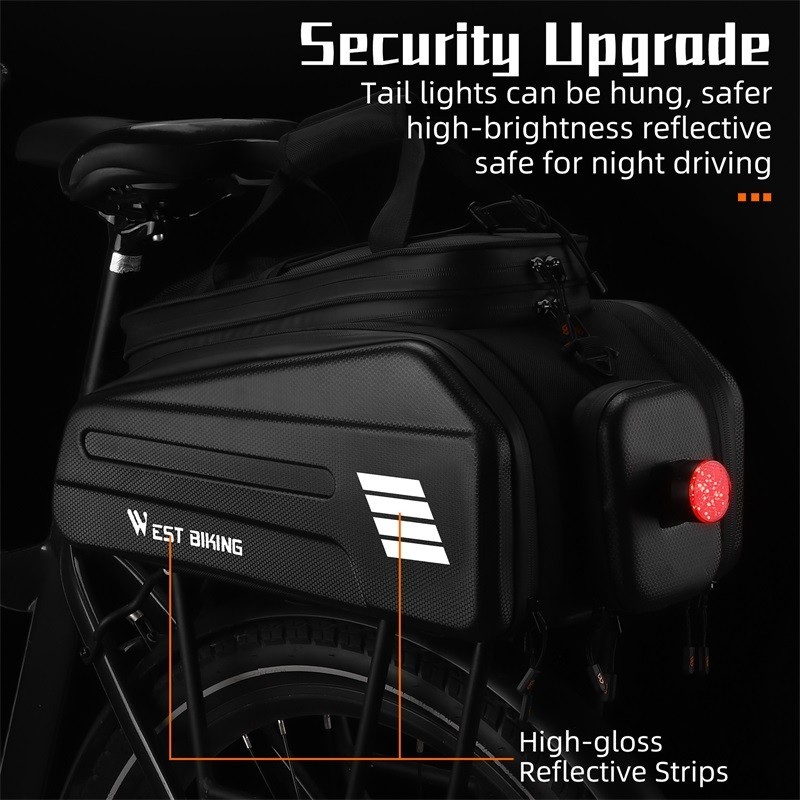 WEST BIKING E-Bike Battery Bicycle Pannier Waterproof Rear Rack Carrier Bag 20L