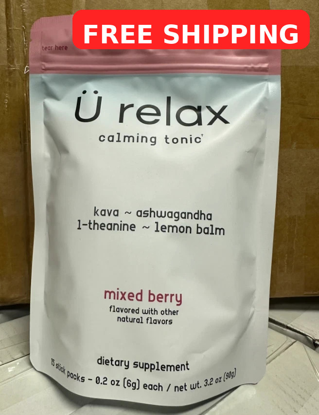 U Relax Calming tonic- 15 Packets MIXED BERRY flavor relax calming drink