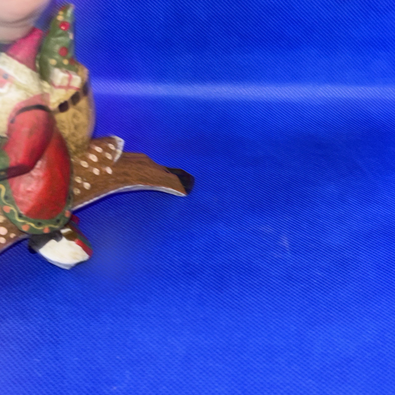 Rare Lou Schifferl Santa Riding Reindeer w/ Heart Charm Christmas Ornament 6"