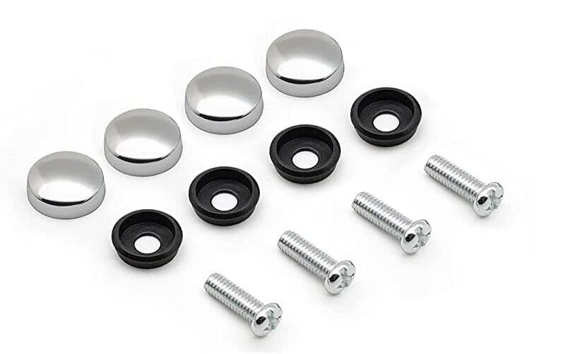 2 Brand New MERCEDES-BENZ chromed METAL license plate frame free screws and caps