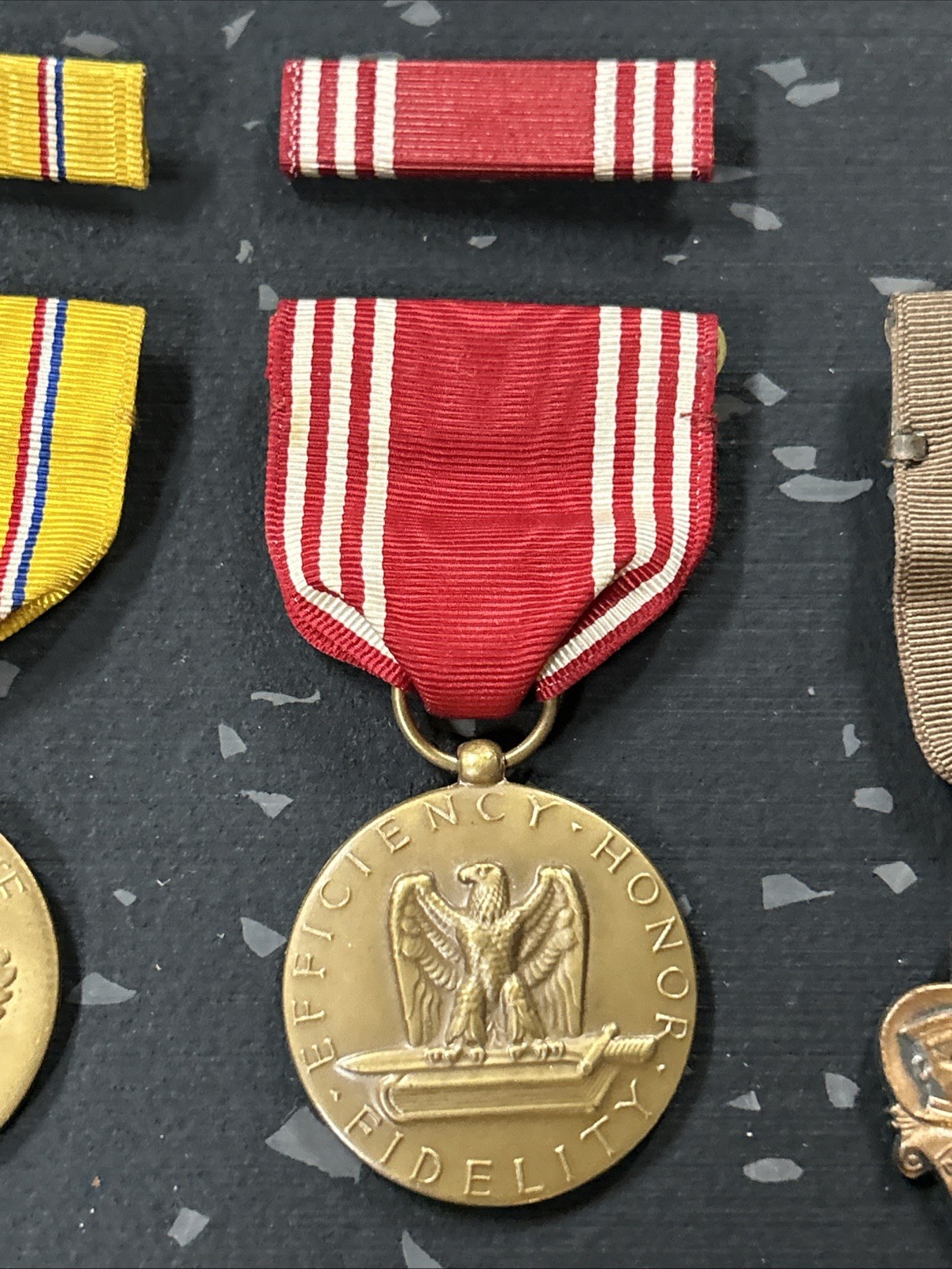 VTG U.S. Military WWII Medals & Pin Bars American Campaign Defense Good Conduct