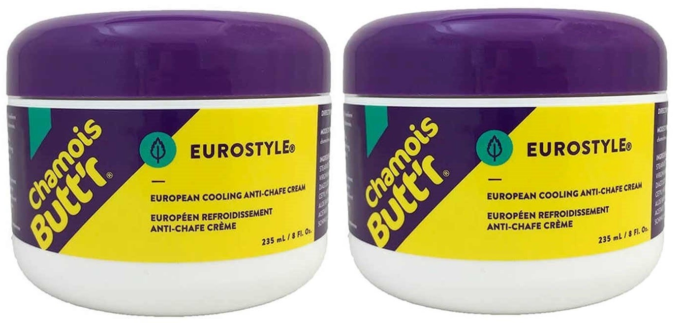 2PAK Chamois Butt'r Eurostyle Skin Cream 235mL/8oz Jar Bike Short Cooling Butter