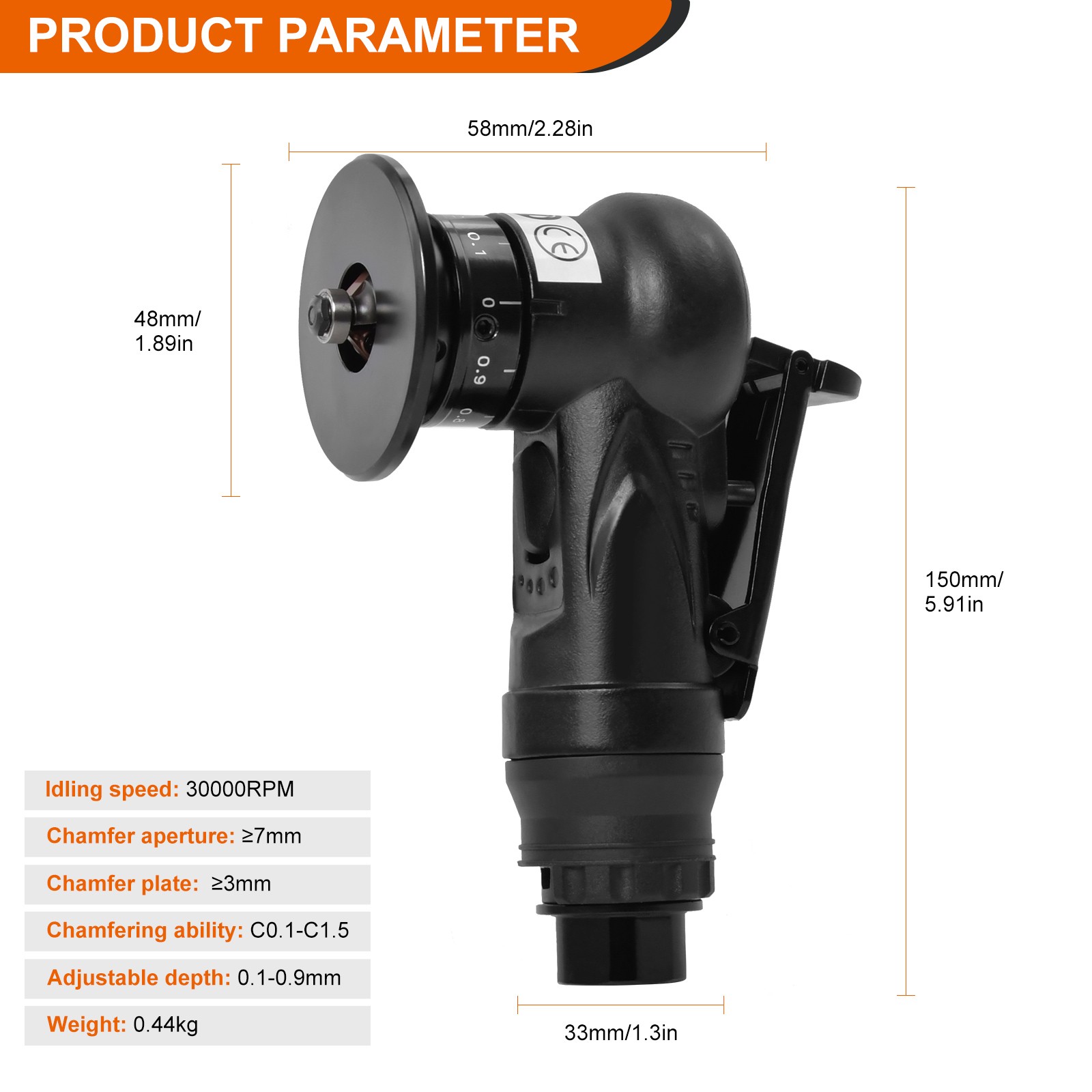 Pneumatic Chamfering Tool, Air Chamfer Tool with 10 C-Angle & 10 R-Angle Blades